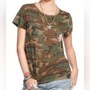 RL DENIM & SUPPLY Camo Beaded Tee, Size M